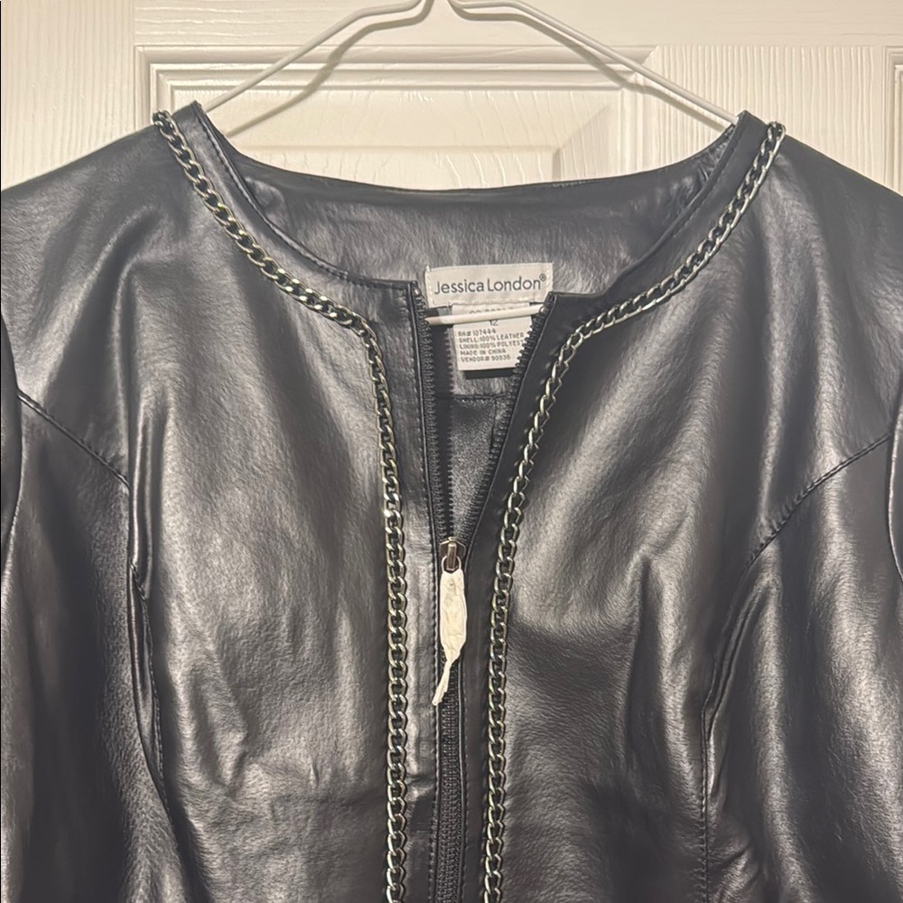 Jessica London Black Leather Jacket